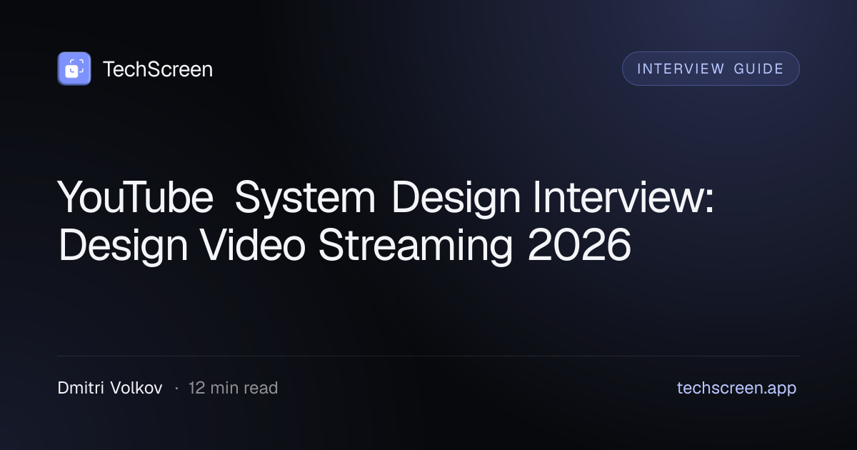 YouTube System Design Interview: Design Video Streaming 2026 | TechScreen