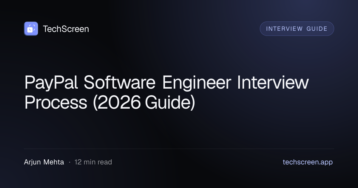 PayPal Software Engineer Interview Process (2026 Guide) | TechScreen