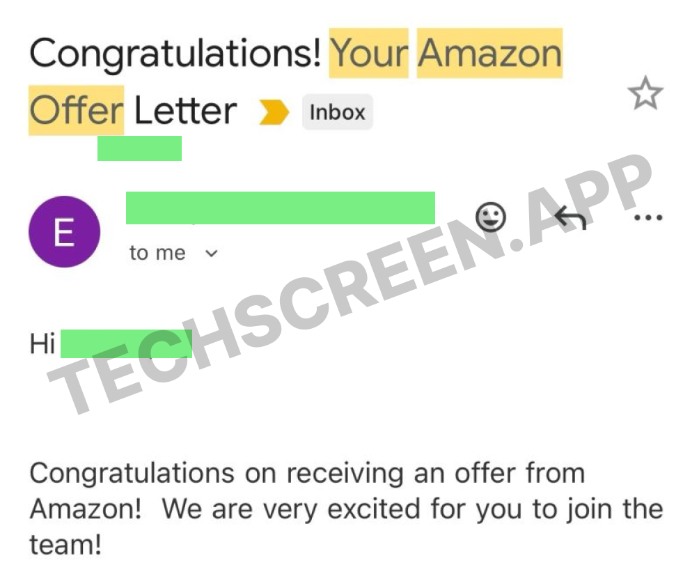 Offer letter shared by Anonymous