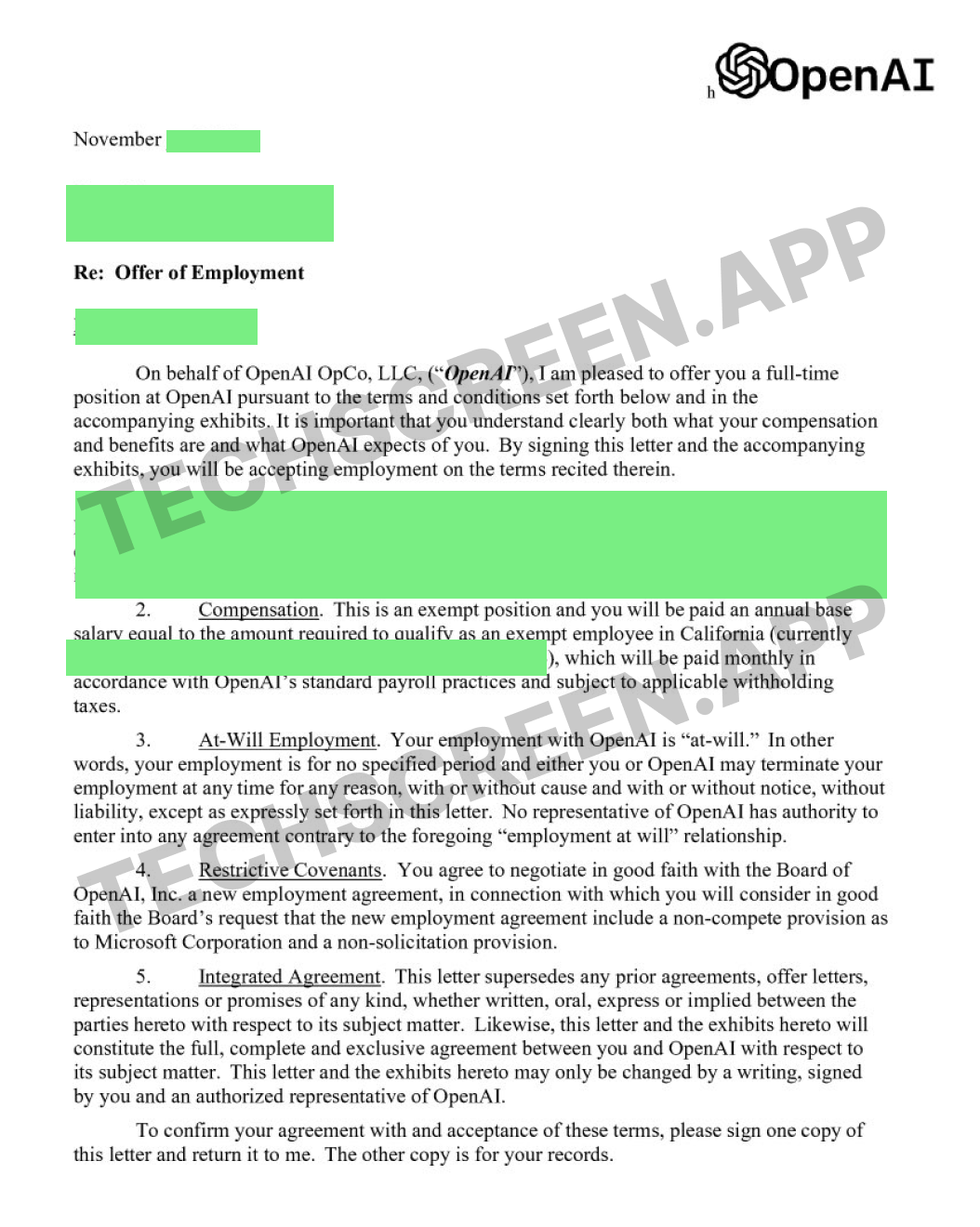 Offer letter shared by Mateusz K.